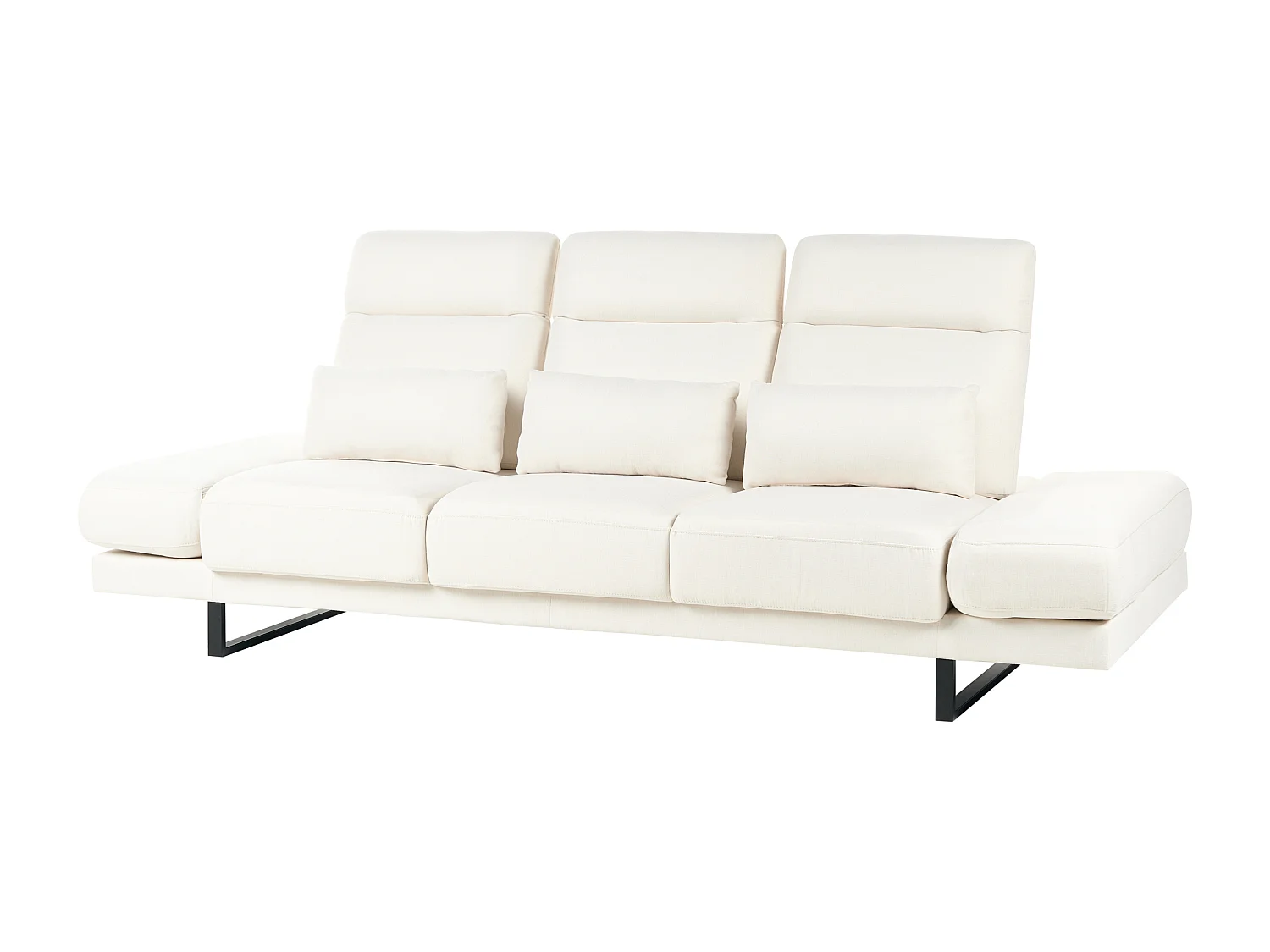 Canapé 3 places IKAST Tissu Blanc cassé