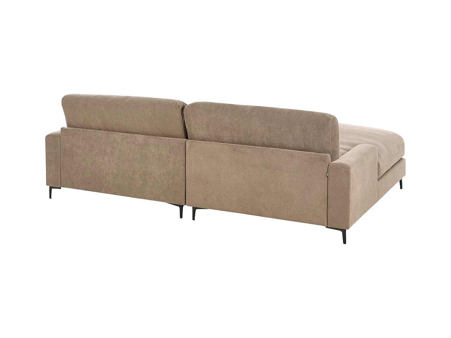 Canapé d'angle 3 places MALOY Tissu Marron Côté droit