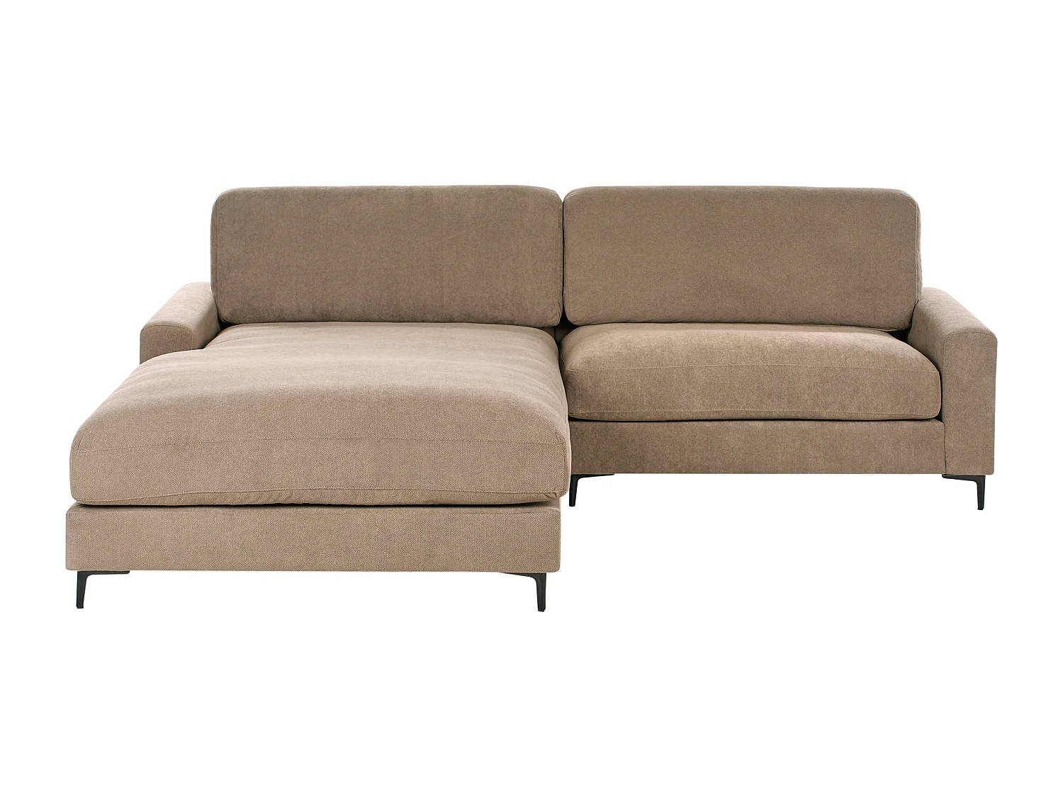 Sofa Stoff braun rechtsseitig für 3 Personen L-Form modern Maloy