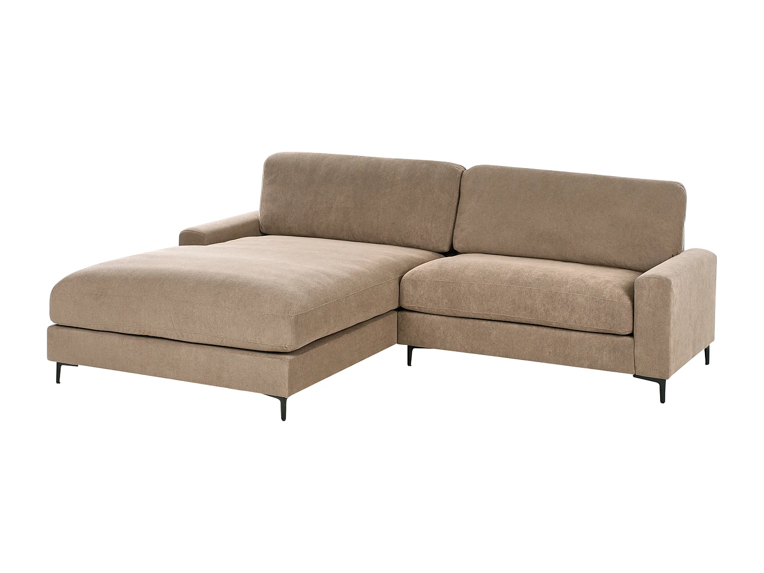 Sofa Stoff braun rechtsseitig für 3 Personen L-Form modern Maloy