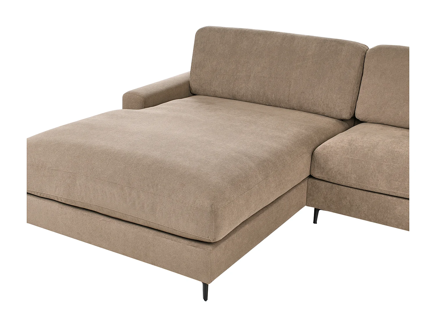 Sofa Stoff braun rechtsseitig für 3 Personen L-Form modern Maloy
