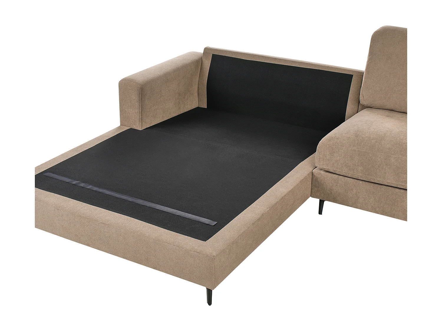 Sofa Stoff braun rechtsseitig für 3 Personen L-Form modern Maloy