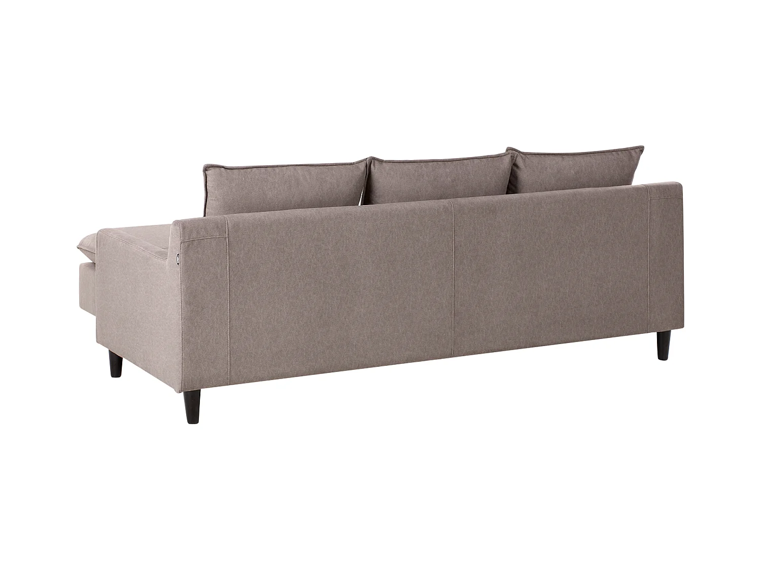 Canapé d'Angle à droite Moderne en Tissu avec Pieds en Bois Massif Polyester Taupe Elvenes