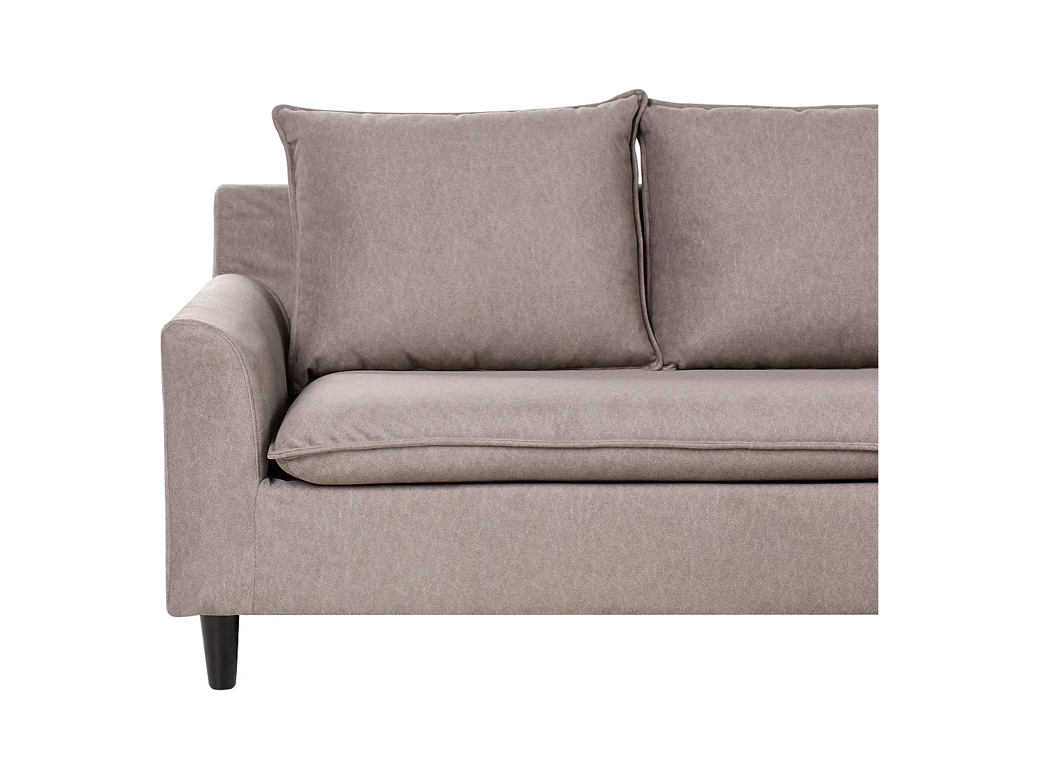 Canapé d'Angle à droite Moderne en Tissu avec Pieds en Bois Massif Polyester Taupe Elvenes