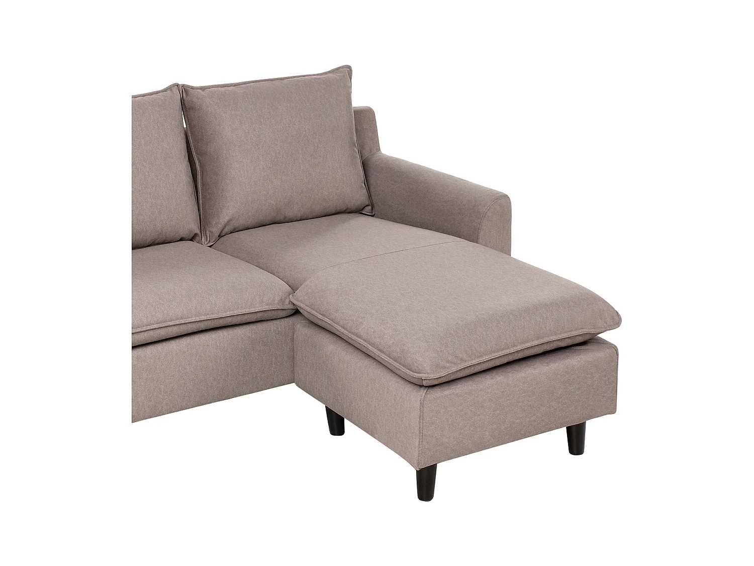Canapé d'Angle à droite Moderne en Tissu avec Pieds en Bois Massif Polyester Taupe Elvenes