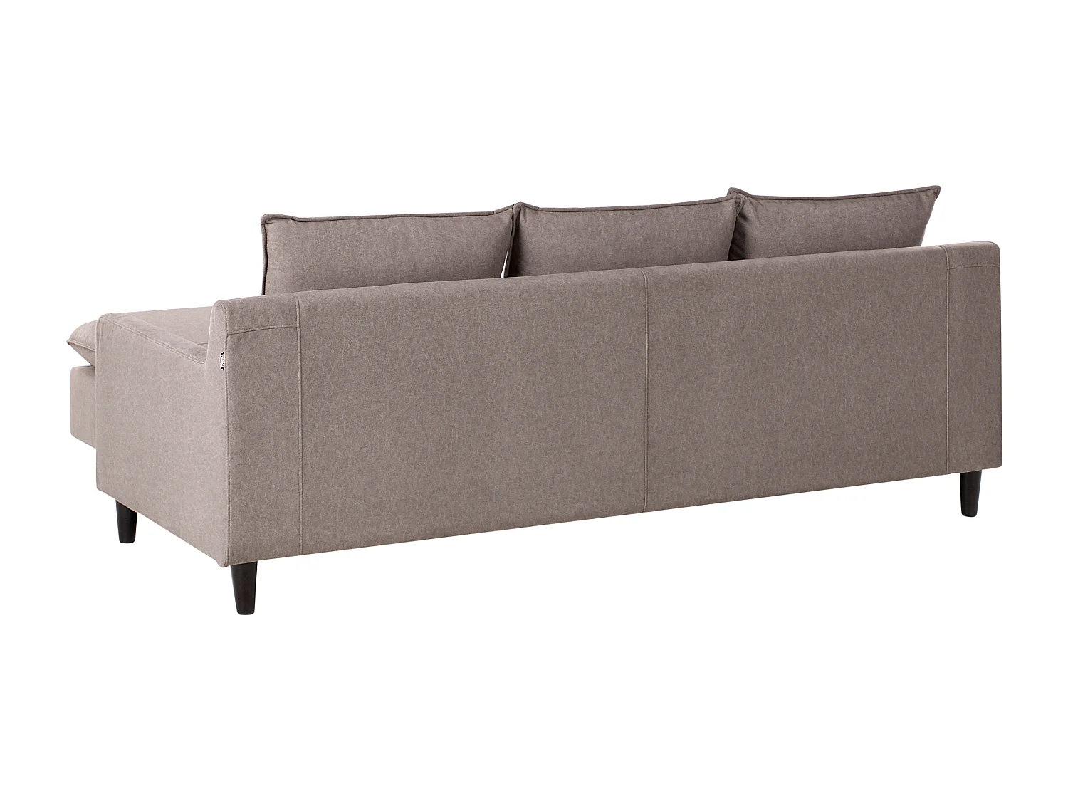 Canapé d'Angle à Gauche Moderne en Tissu avec Pieds en Bois Massif Polyester Taupe Elvenes