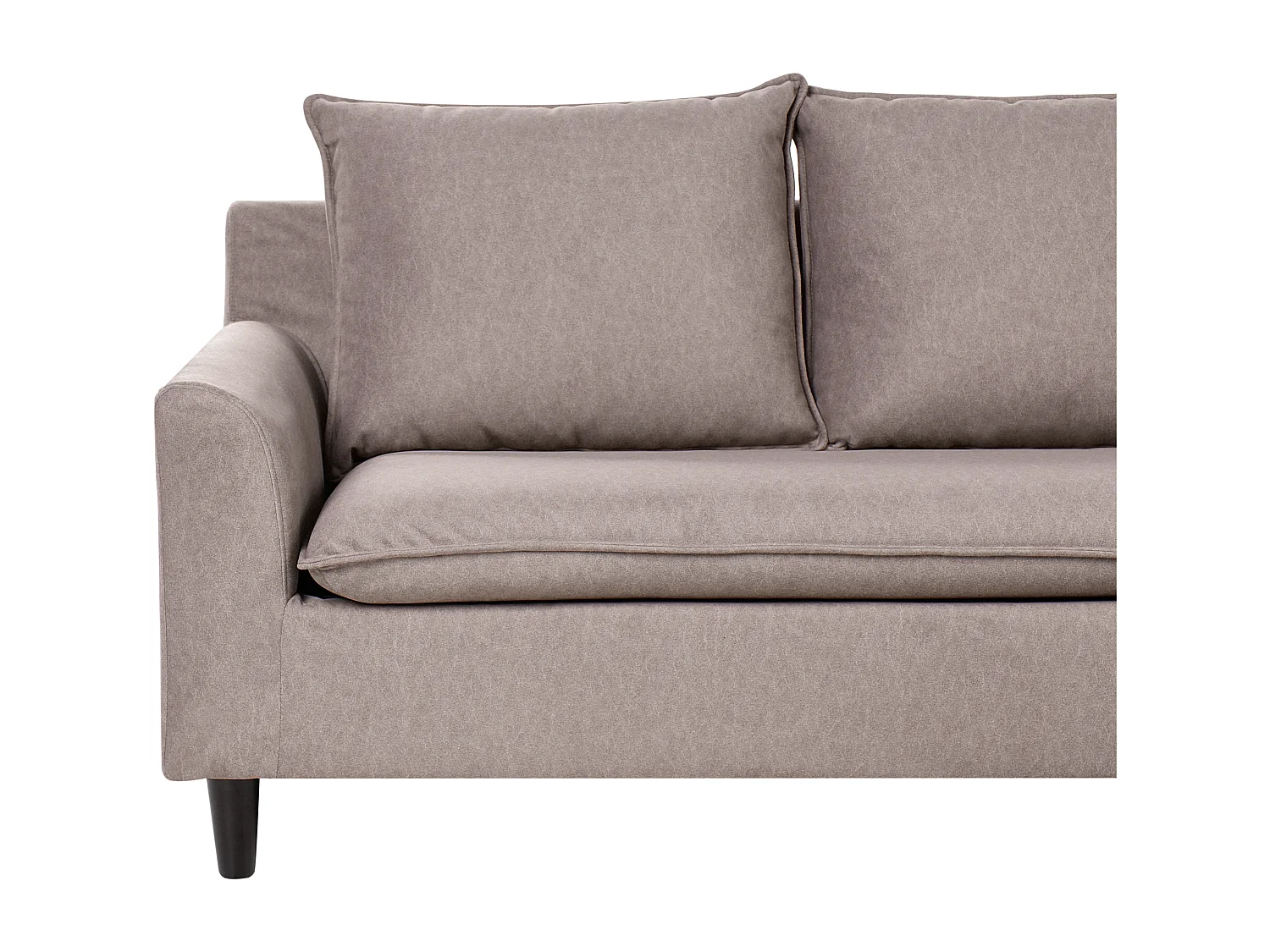 Canapé d'Angle à Gauche Moderne en Tissu avec Pieds en Bois Massif Polyester Taupe Elvenes