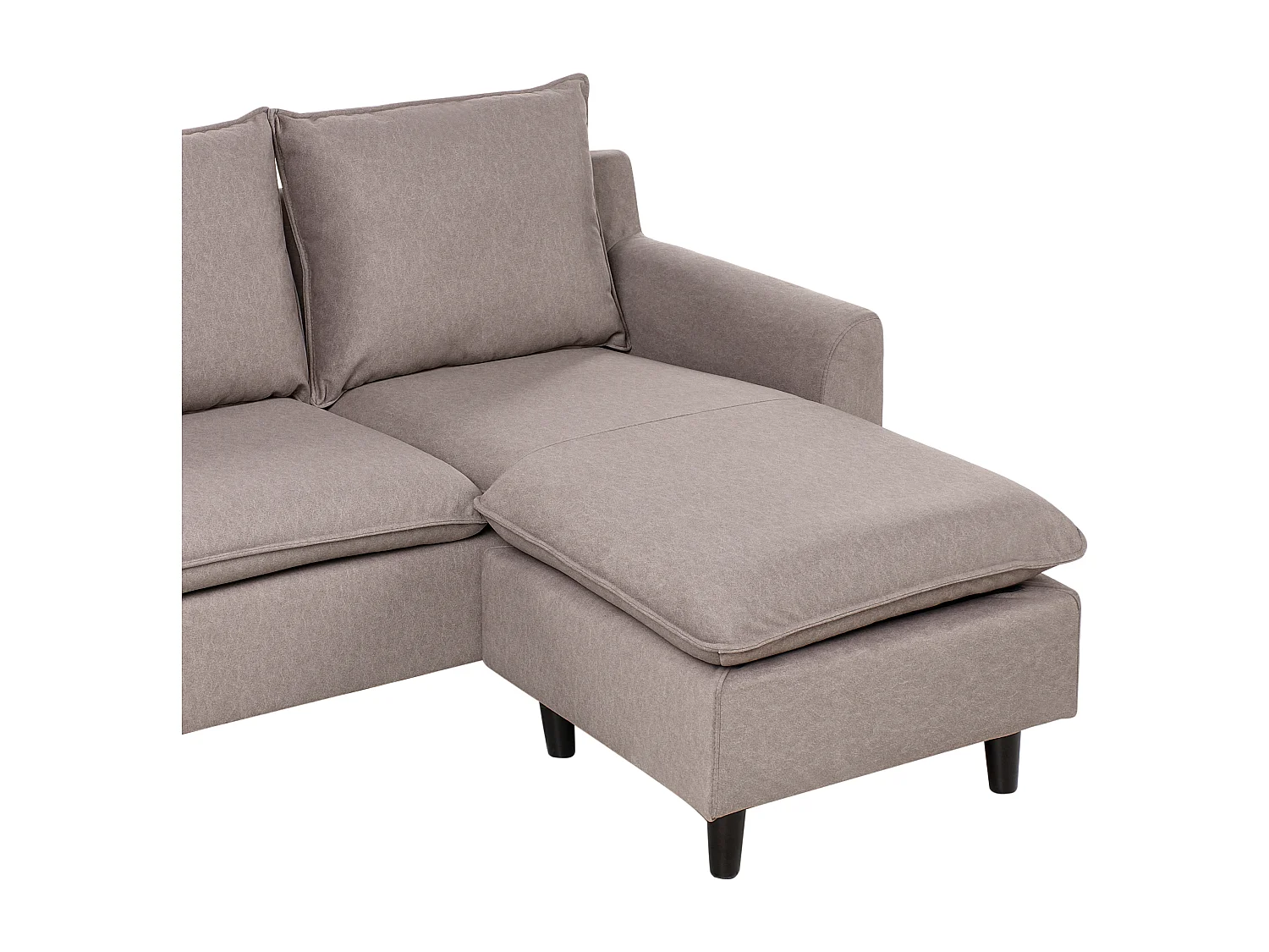 Canapé d'Angle à Gauche Moderne en Tissu avec Pieds en Bois Massif Polyester Taupe Elvenes