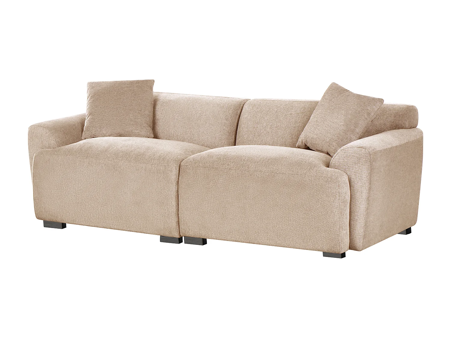 Sofa aus Stoff beige 3-Sitzer gepolstert mit Kissen modernes Design Korio