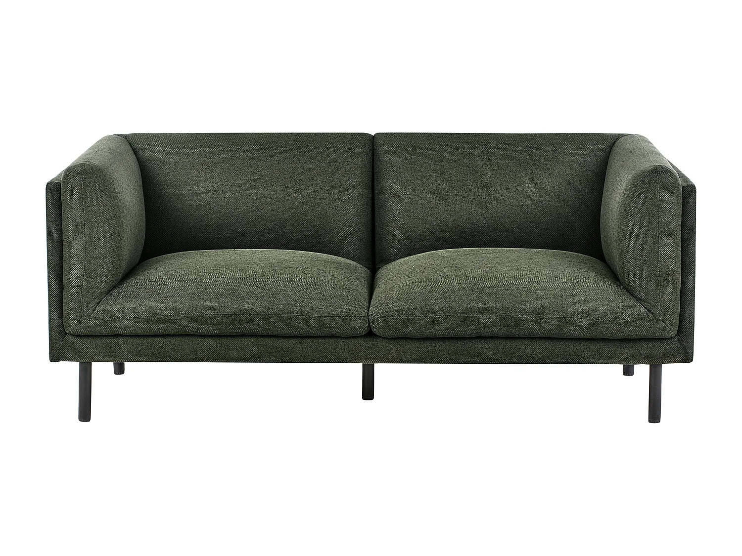 Sofa Stoff dunkelgrün 2-Sitzer gepolstert schwarze Beine Vorgod