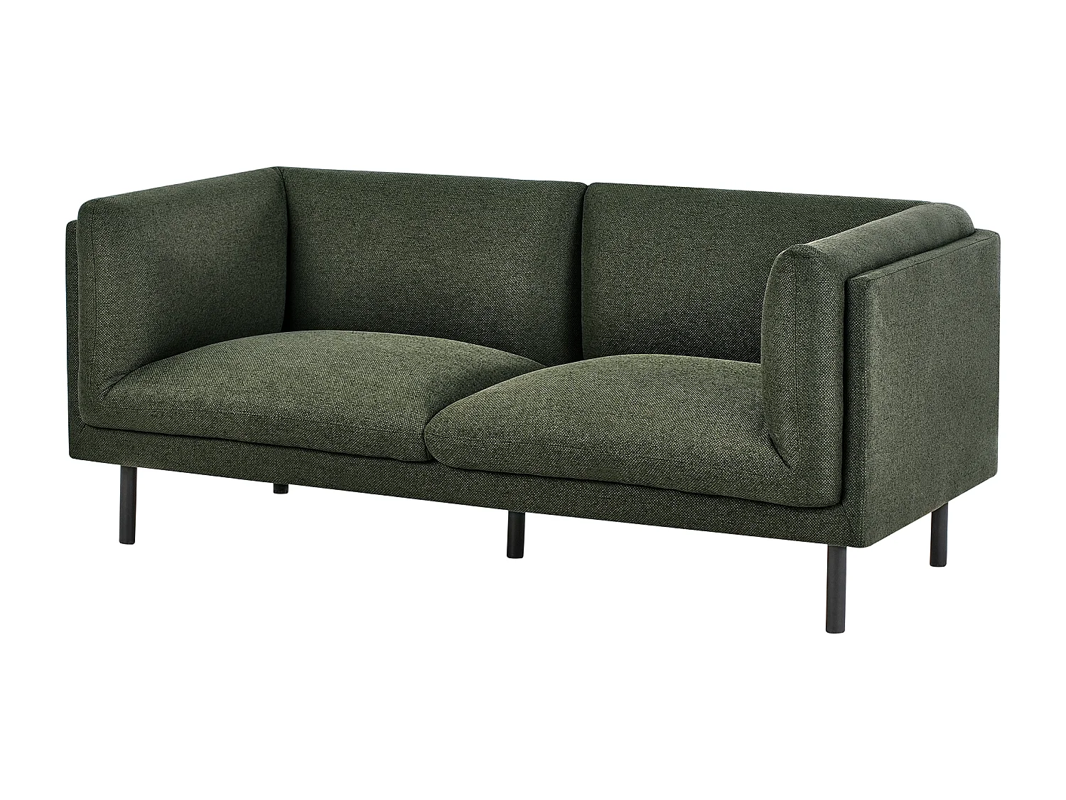 Sofa Stoff dunkelgrün 2-Sitzer gepolstert schwarze Beine Vorgod