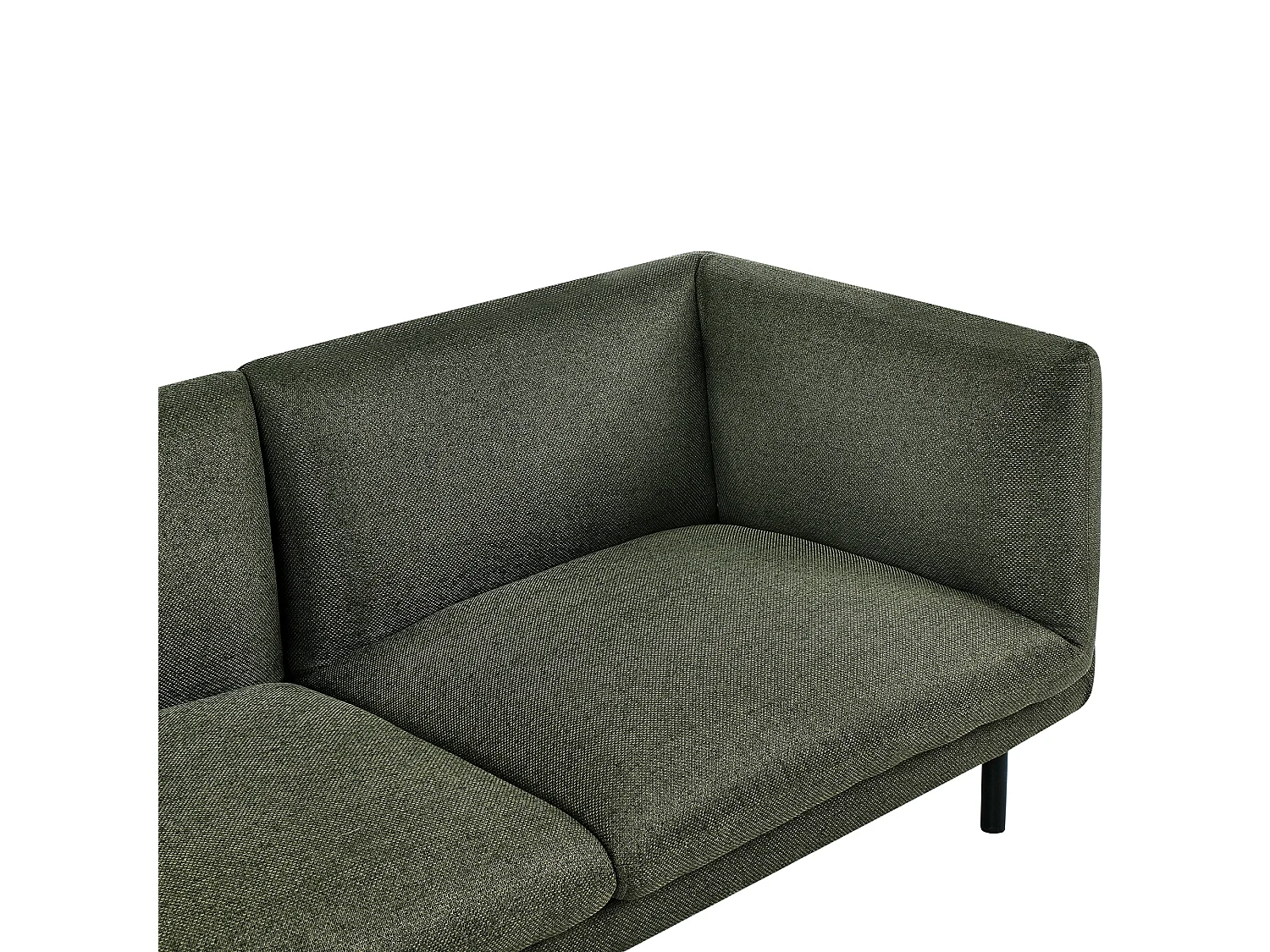 Sofa Stoff dunkelgrün 2-Sitzer gepolstert schwarze Beine Vorgod