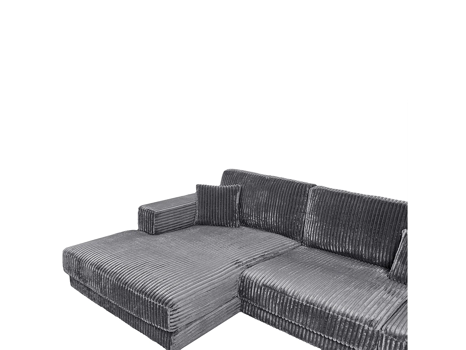 Ecksofa LOFOTEN Cord Dunkelgrau 4-Sitzer rechtsseitig