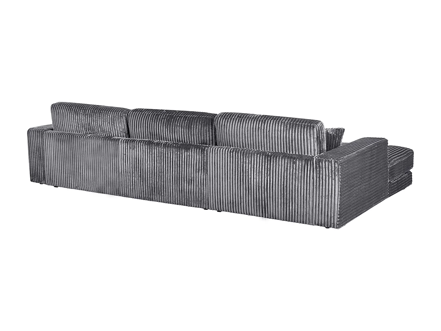 Canapé d'Angle à Droite 4 Places Minimaliste Velours Côtelé avec Coussins Supplémentaires Gris Foncé Lofoten