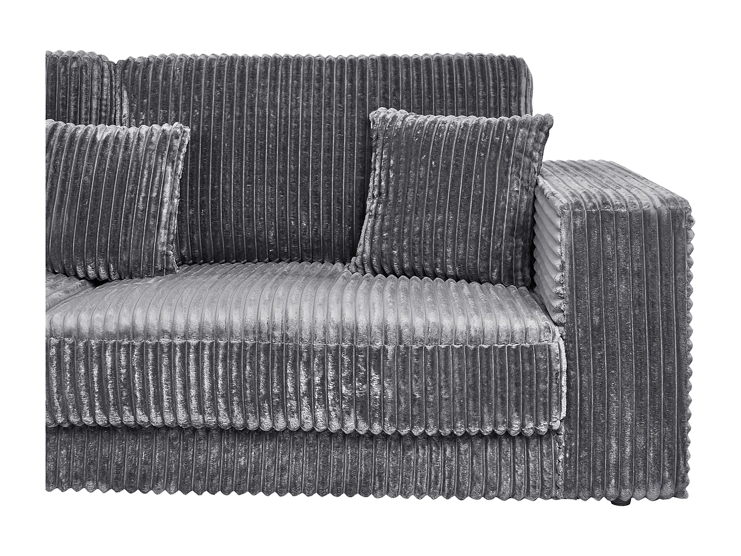 Canapé d'Angle à Droite 4 Places Minimaliste Velours Côtelé avec Coussins Supplémentaires Gris Foncé Lofoten