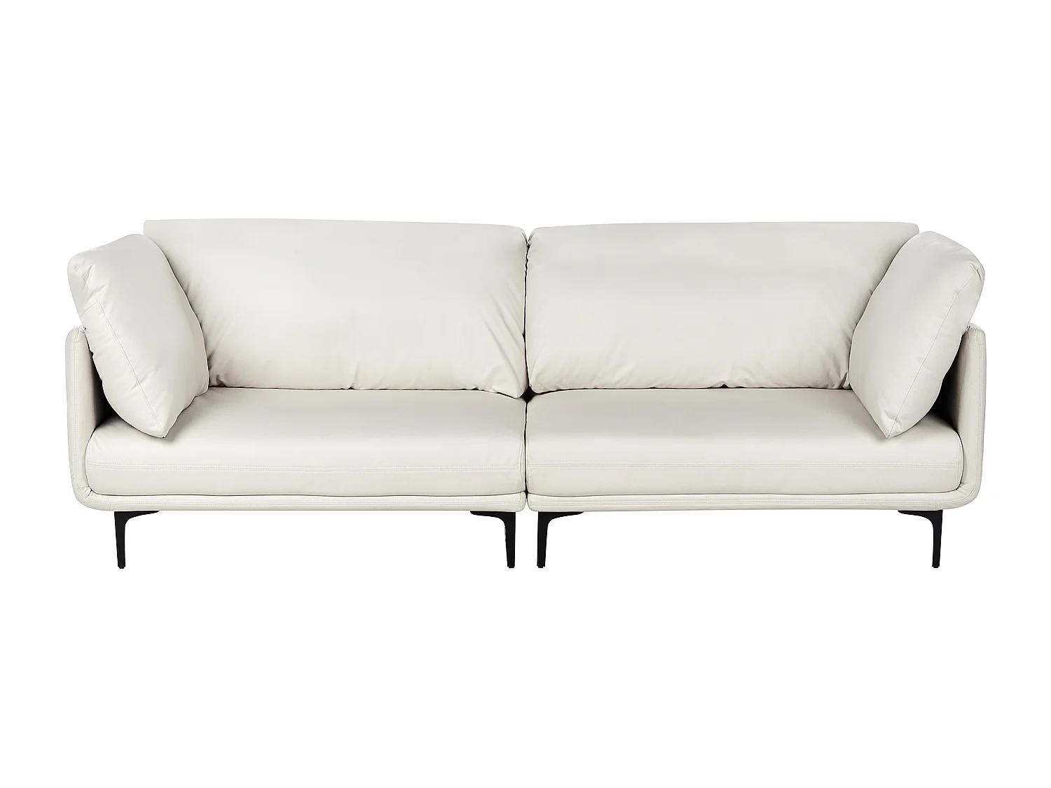 Canapé 3 places REVSNES Cuir PU Blanc cassé