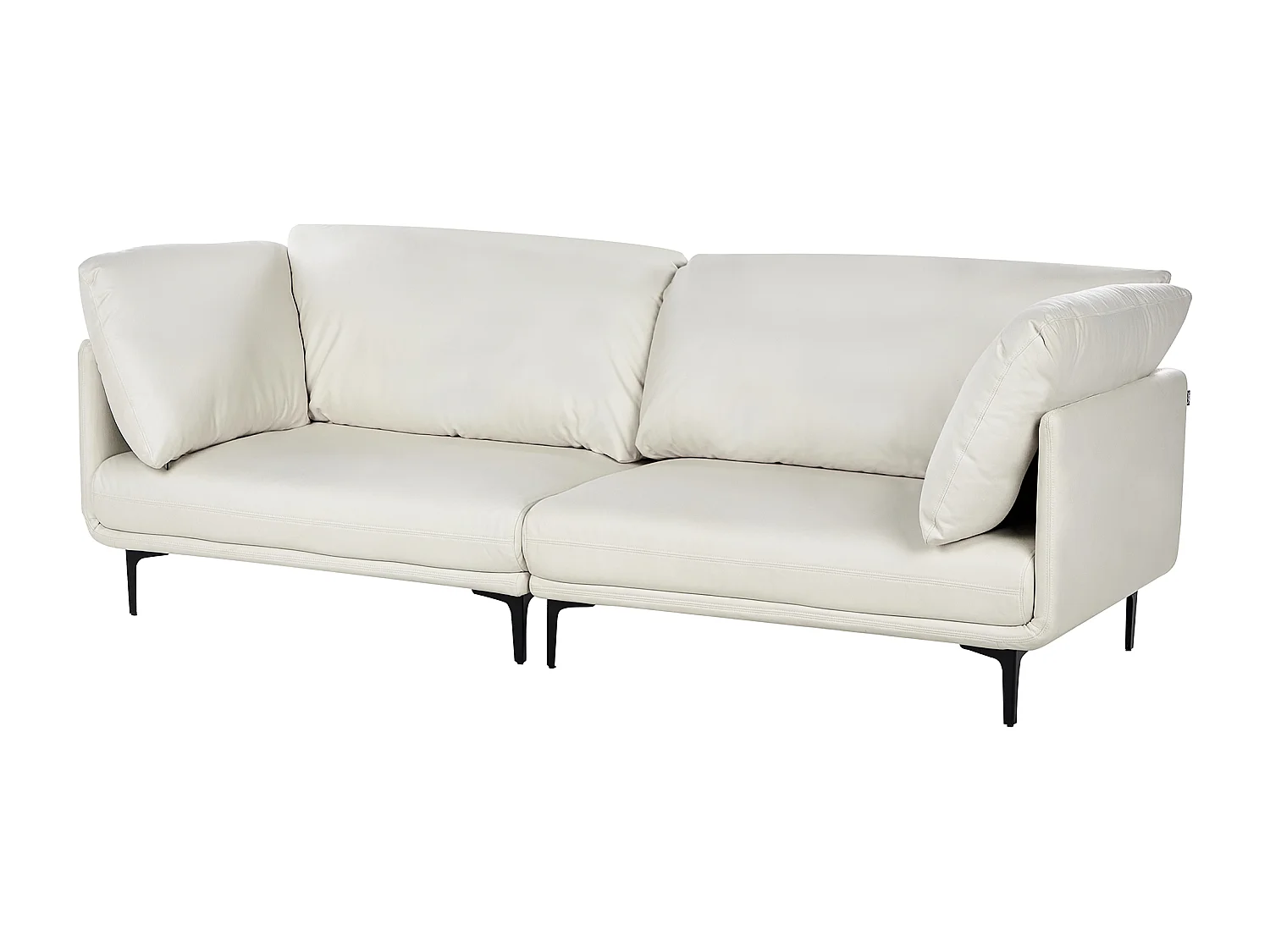 Canapé 3 places REVSNES Cuir PU Blanc cassé