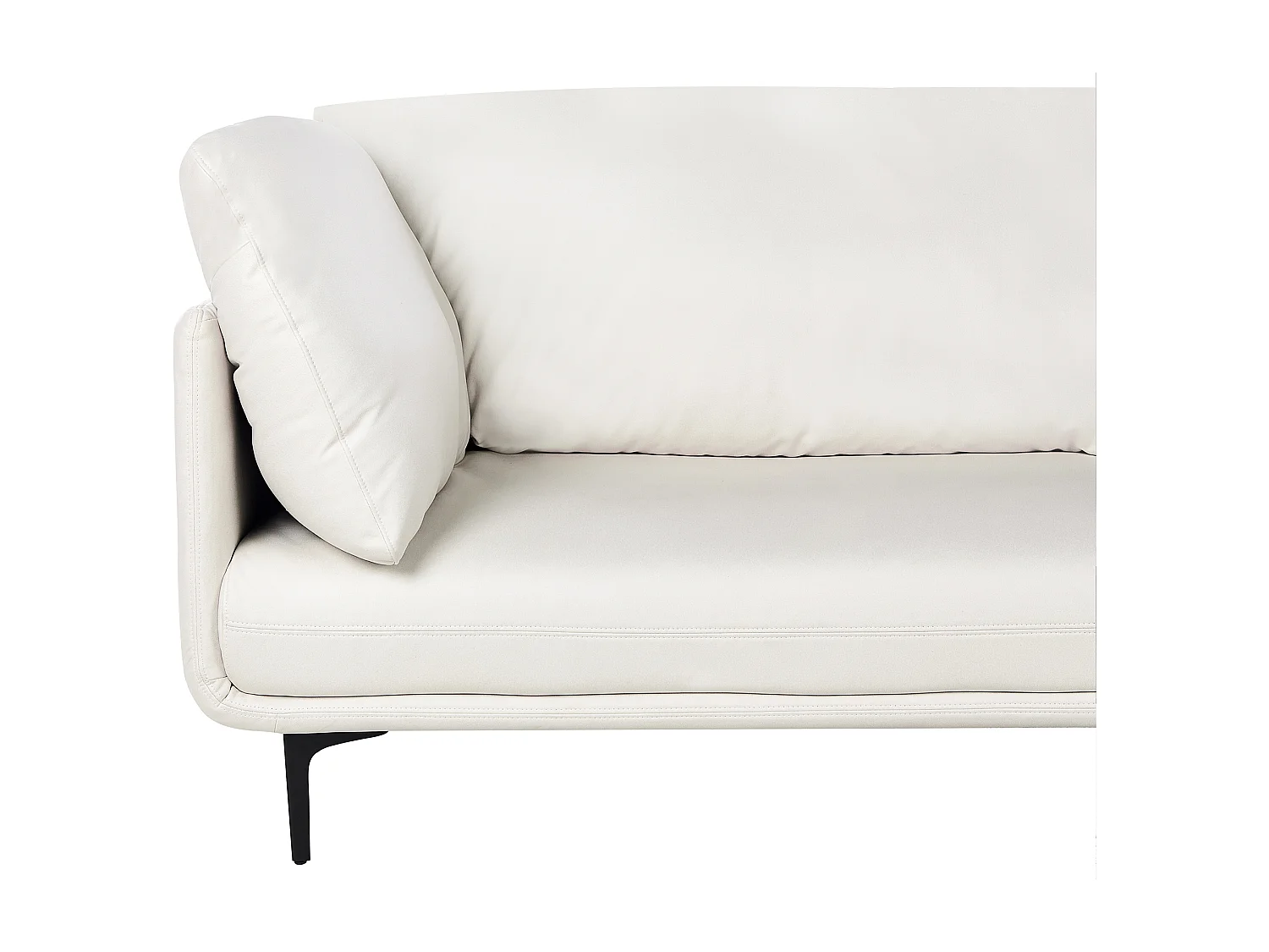 Canapé 3 places REVSNES Cuir PU Blanc cassé