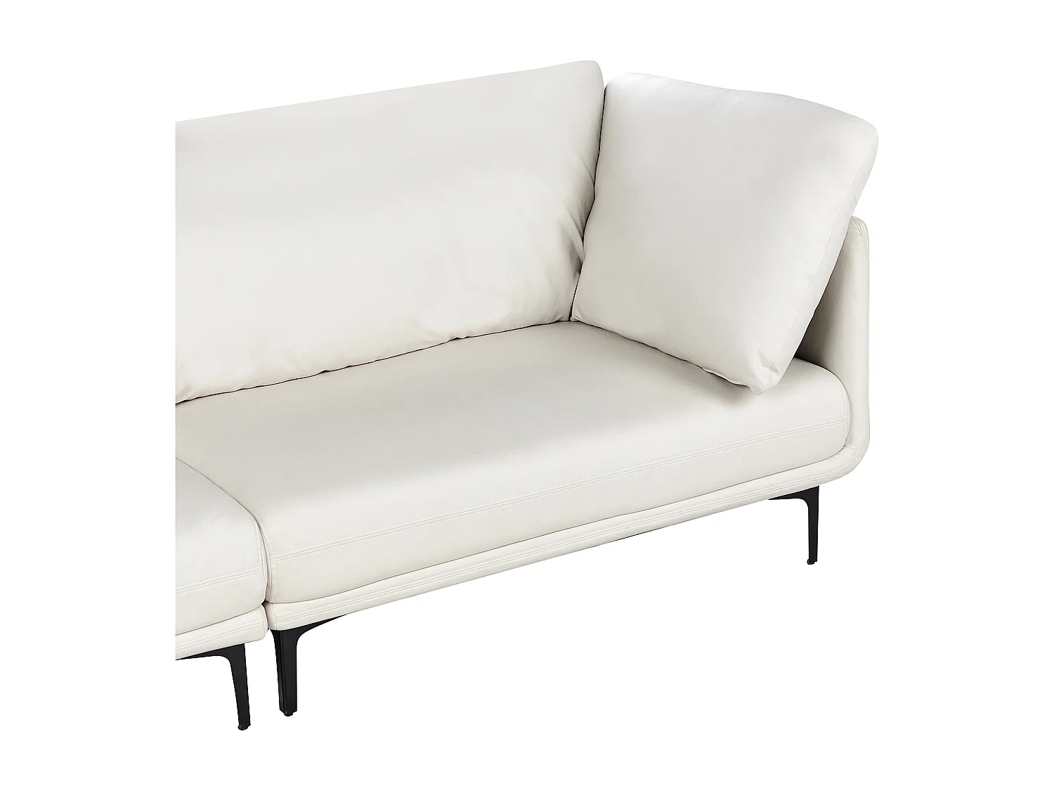 Canapé 3 places REVSNES Cuir PU Blanc cassé