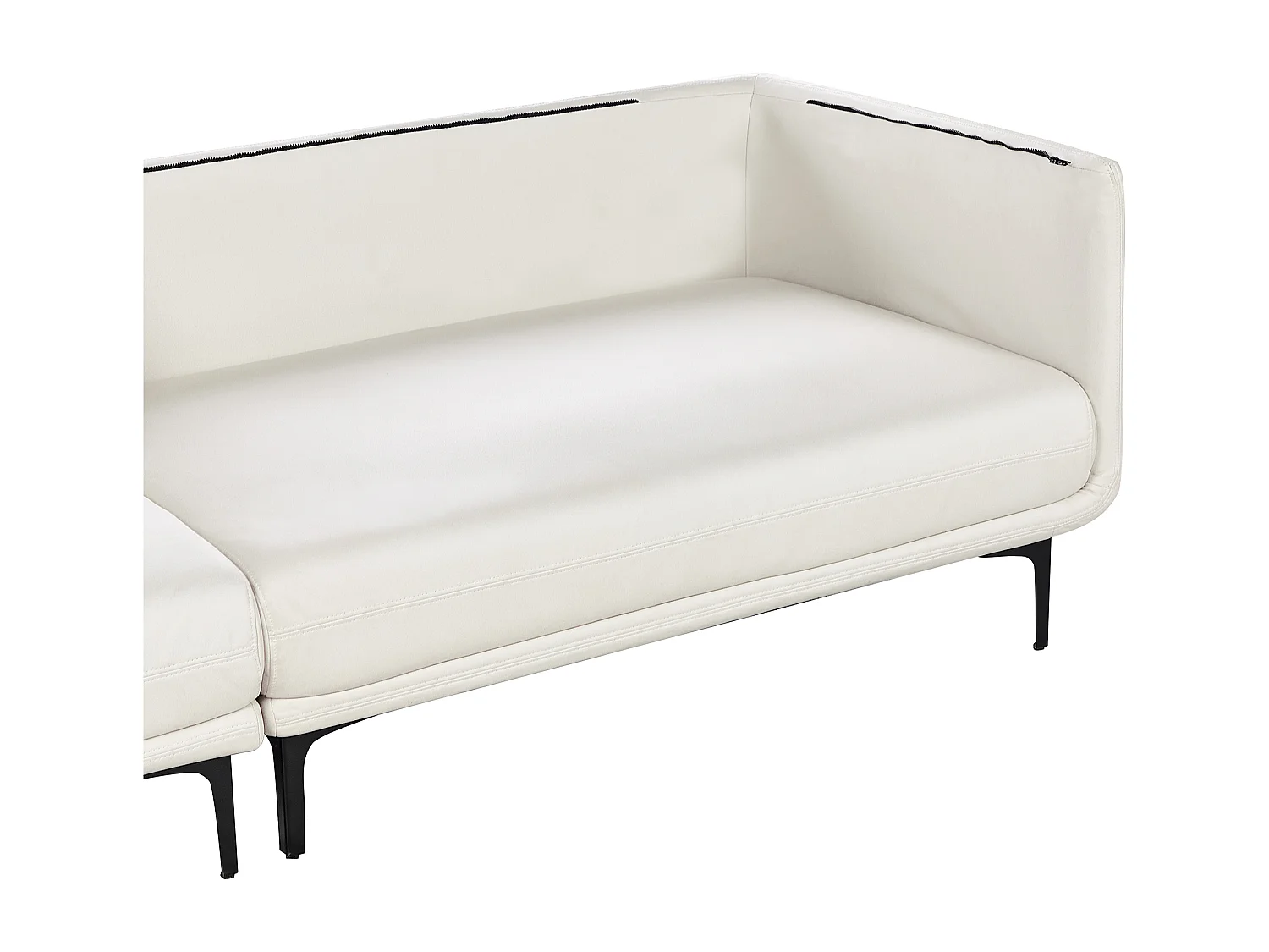 Canapé 3 places REVSNES Cuir PU Blanc cassé