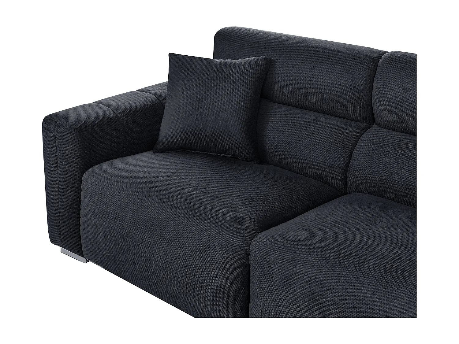 Sofá FAUSKAN Tecido Preto 3 lugares