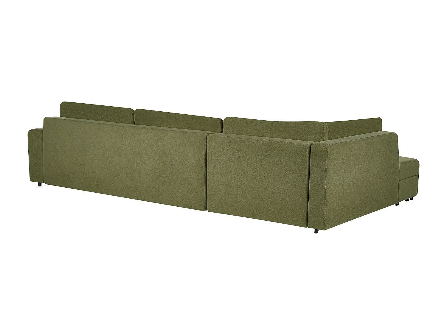 Ecksofa rechtsseitig Stoff grün 4-Sitzer mit Schlaffunktion Stauraum Innvik