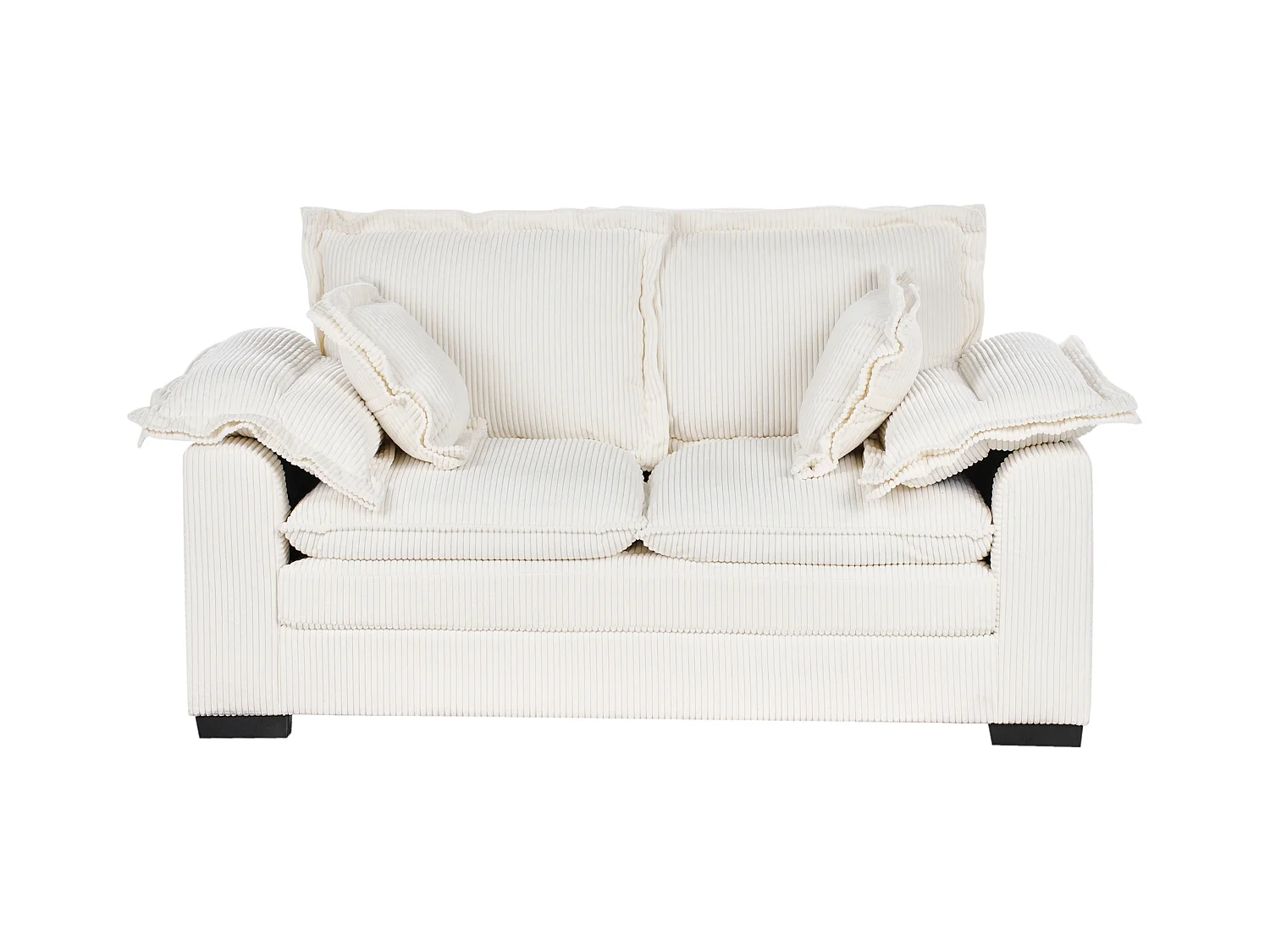 Canapé 2 places TIRRO Velours côtelé Blanc