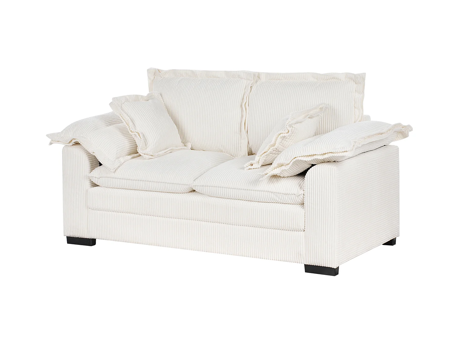 Canapé 2 places TIRRO Velours côtelé Blanc