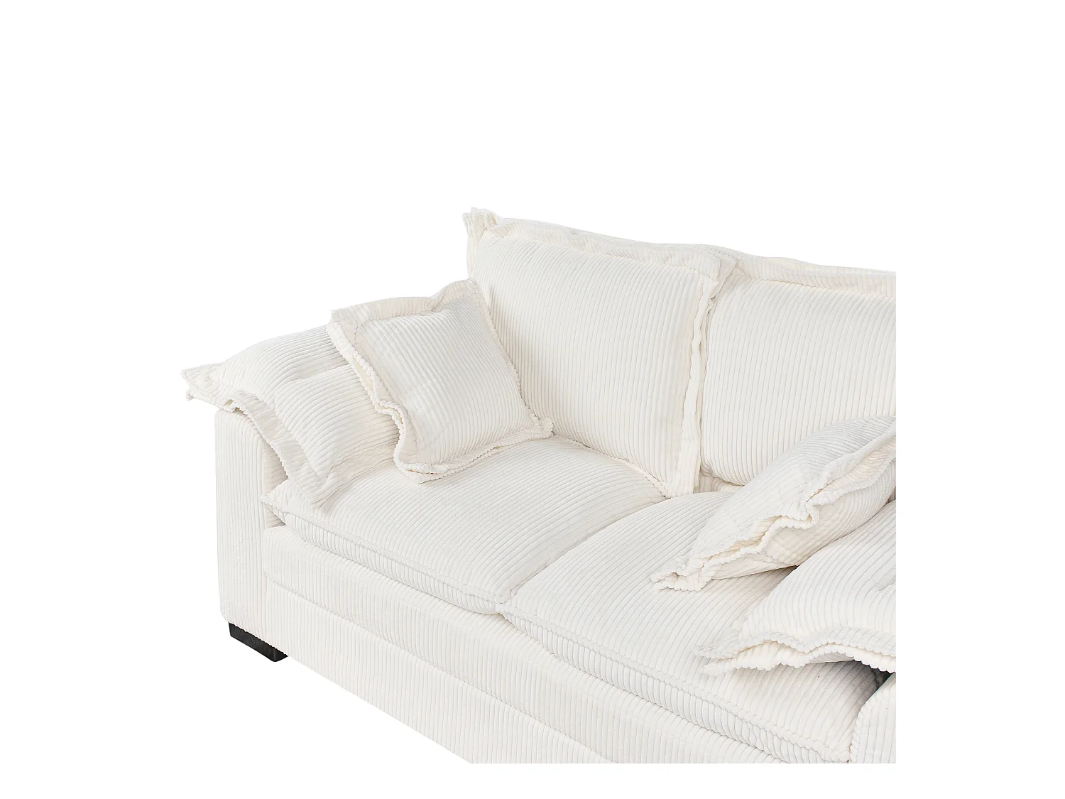 Canapé 2 places TIRRO Velours côtelé Blanc