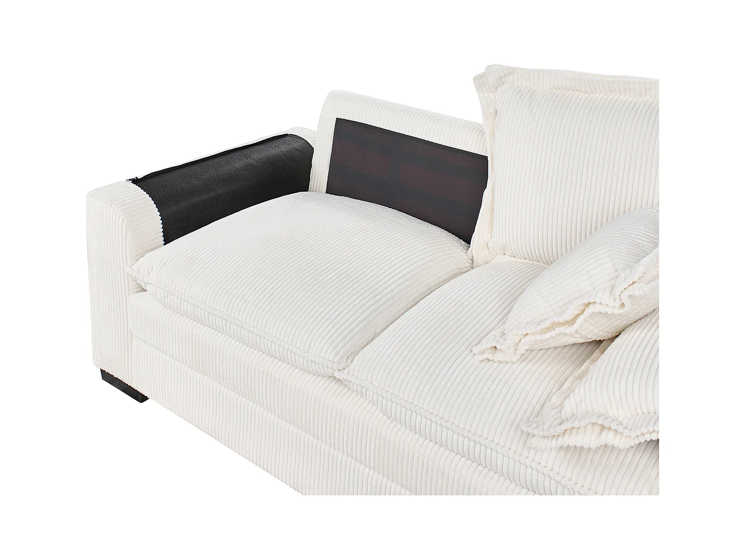 Canapé 2 places TIRRO Velours côtelé Blanc