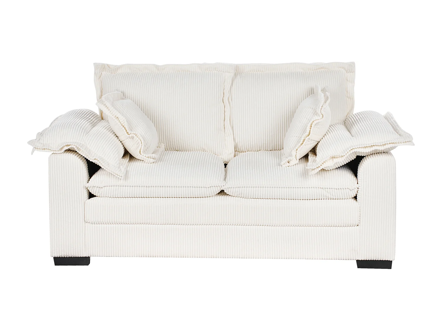Canapé 2 places TIRRO Velours côtelé Blanc