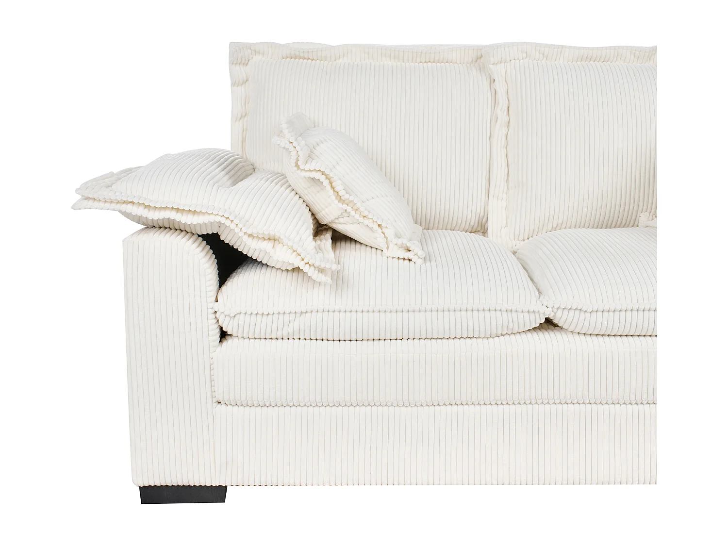 Canapé 2 places TIRRO Velours côtelé Blanc