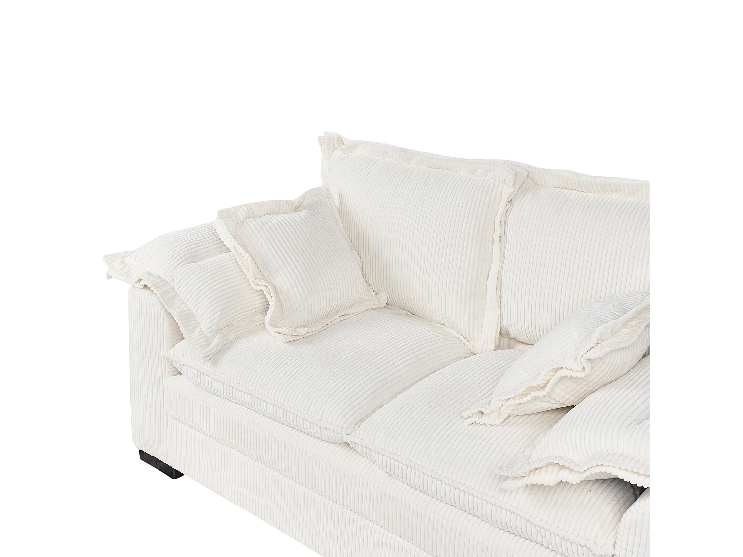 Canapé 2 places TIRRO Velours côtelé Blanc