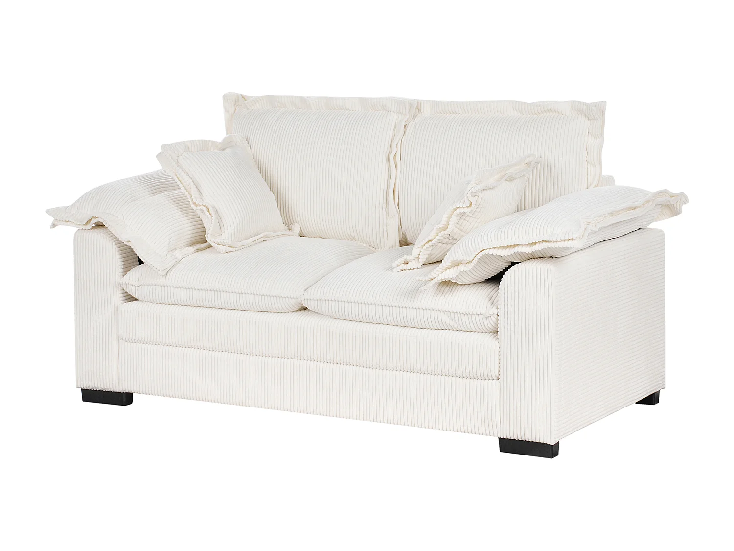 Canapé 2 places TIRRO  Velours côtelé Blanc