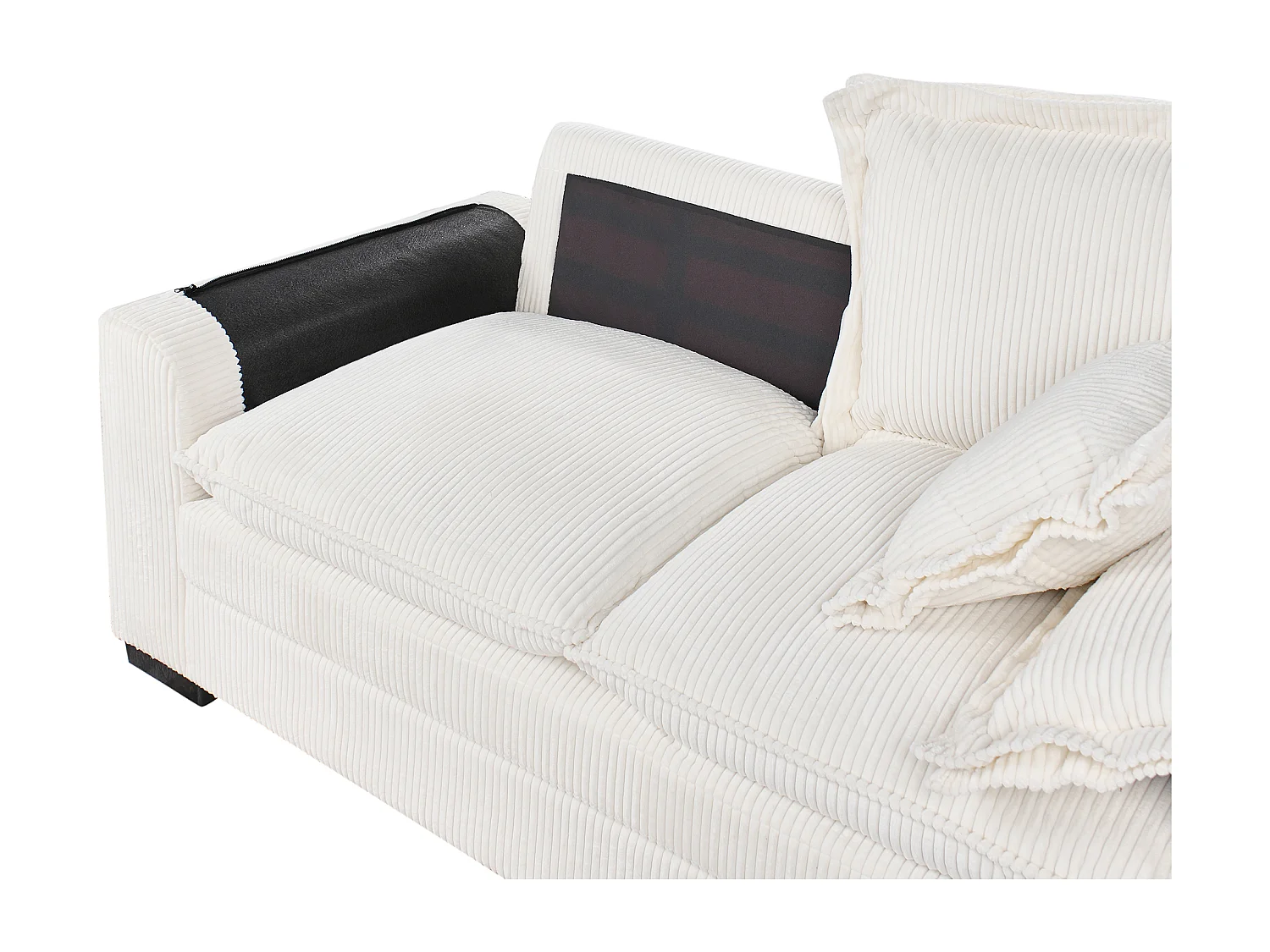 Canapé 2 places TIRRO  Velours côtelé Blanc