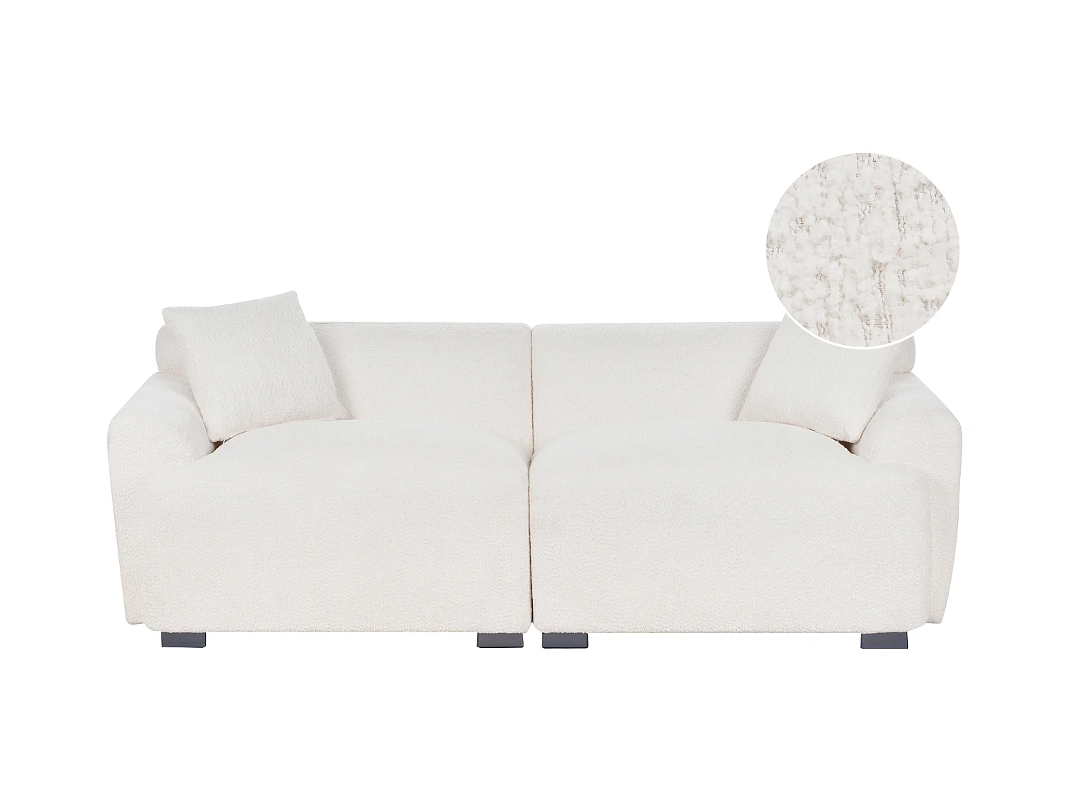 Canapé 3 places KORIO Bouclé Blanc cassé