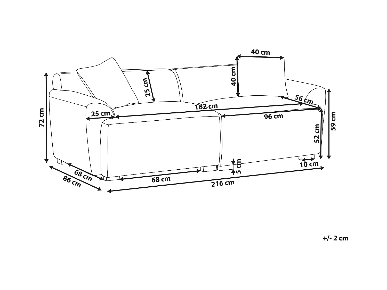 Canapé 3 places KORIO Bouclé Blanc cassé