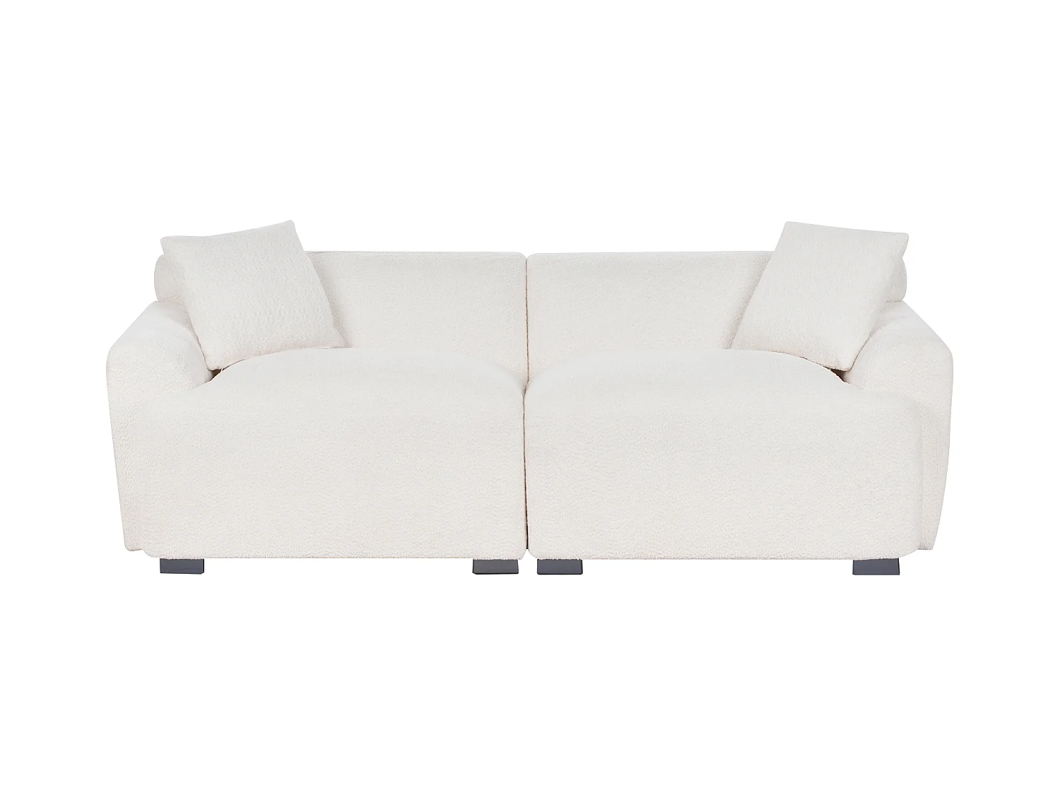 Canapé 3 places KORIO Bouclé Blanc cassé