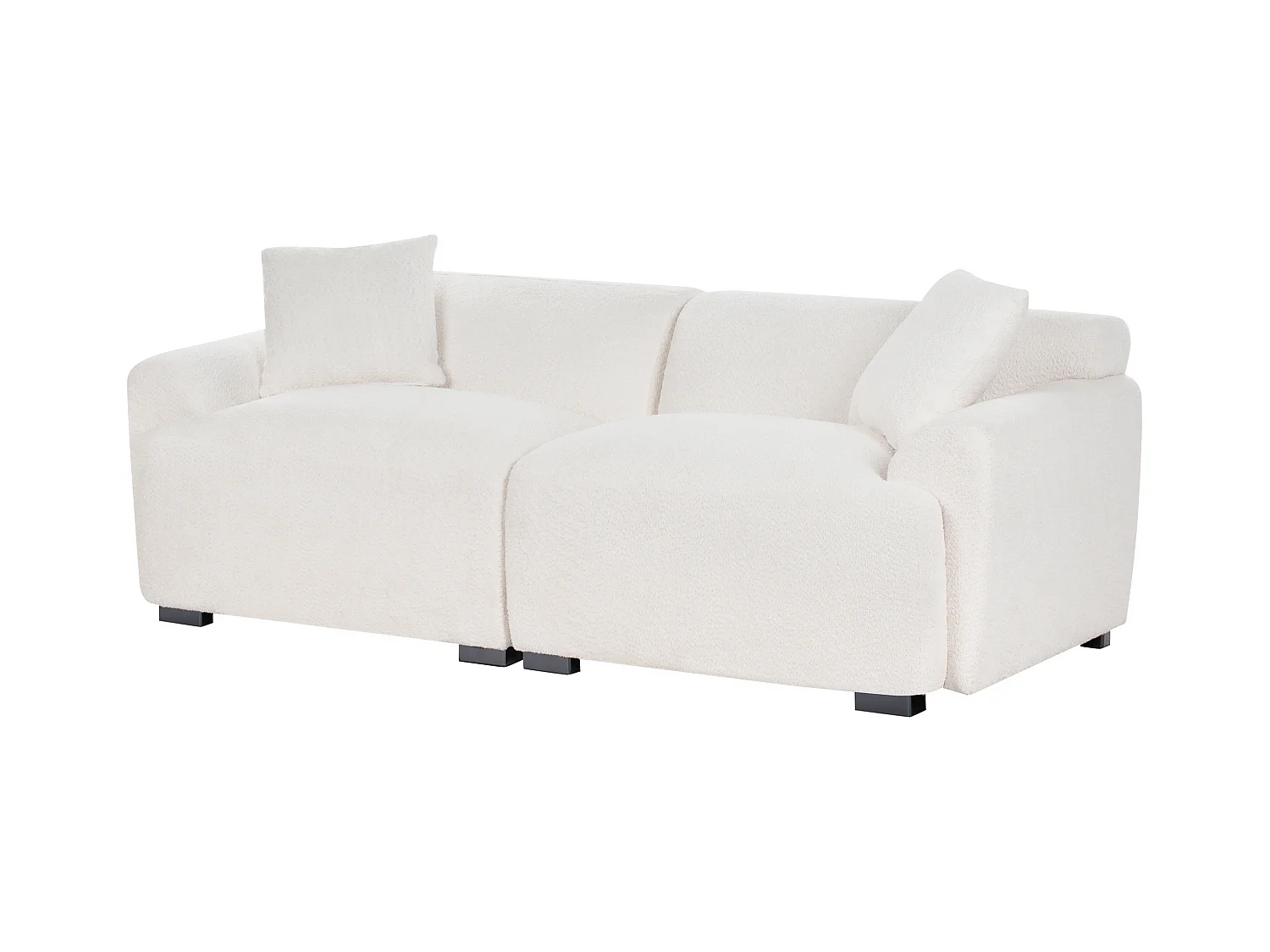 Canapé 3 places KORIO Bouclé Blanc cassé