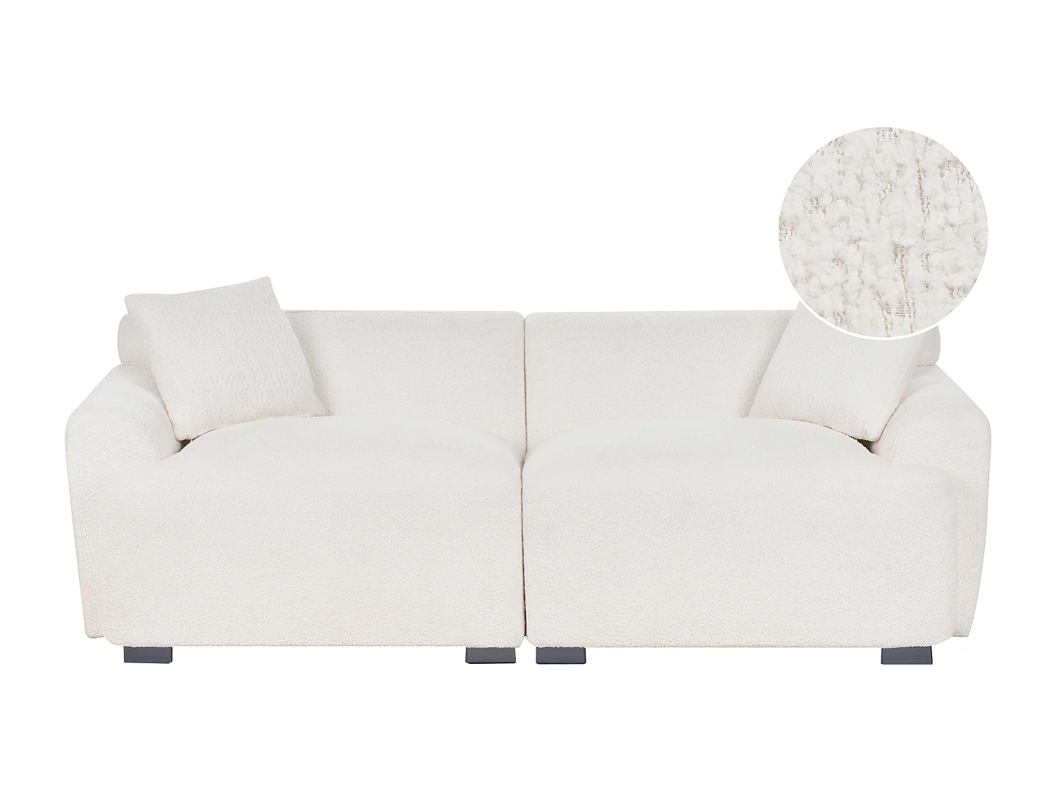 Sofa aus Bouclé cremeweiß 3-Sitzer gepolstert mit Kissen modernes Design Korio