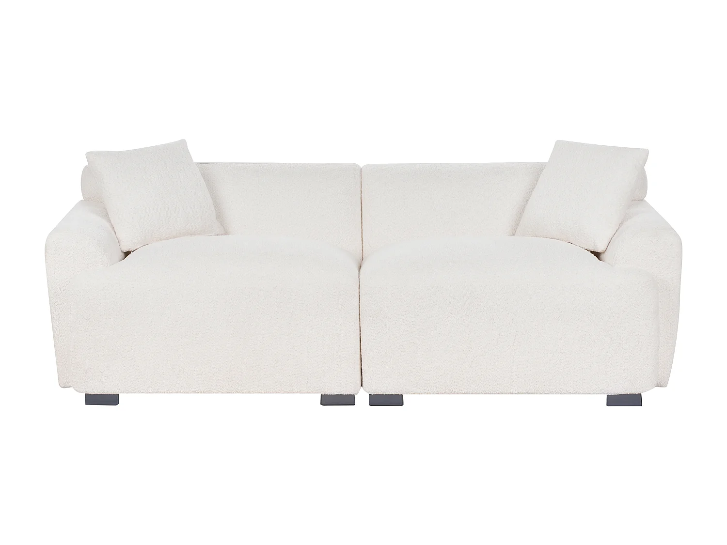 Sofa aus Bouclé cremeweiß 3-Sitzer gepolstert mit Kissen modernes Design Korio
