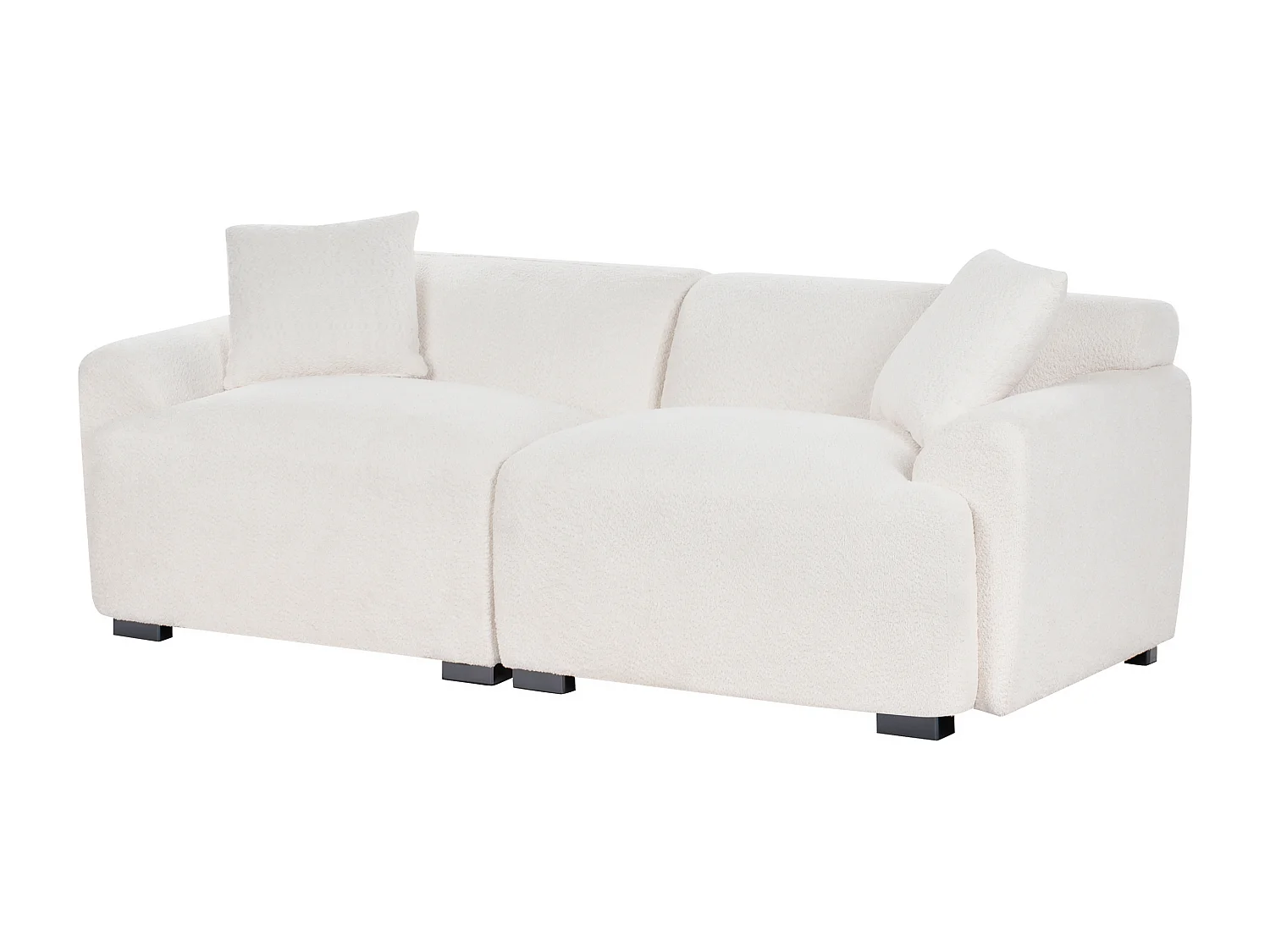 Sofa aus Bouclé cremeweiß 3-Sitzer gepolstert mit Kissen modernes Design Korio