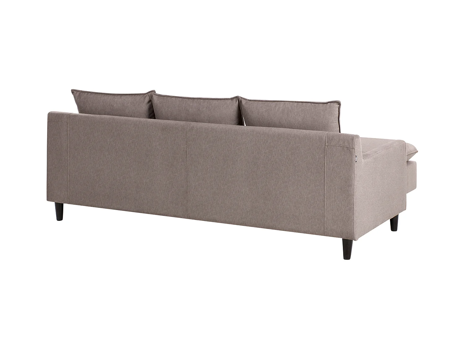 Canapé d'Angle à gauche Moderne en Tissu avec Pieds en Bois Massif Polyester Taupe Elvenes