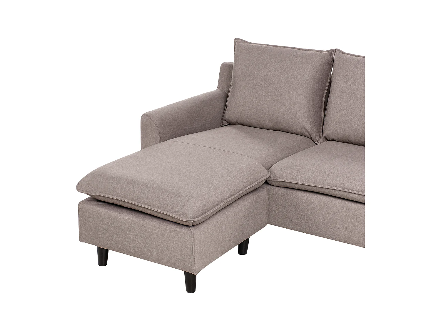 Canapé d'Angle à gauche Moderne en Tissu avec Pieds en Bois Massif Polyester Taupe Elvenes