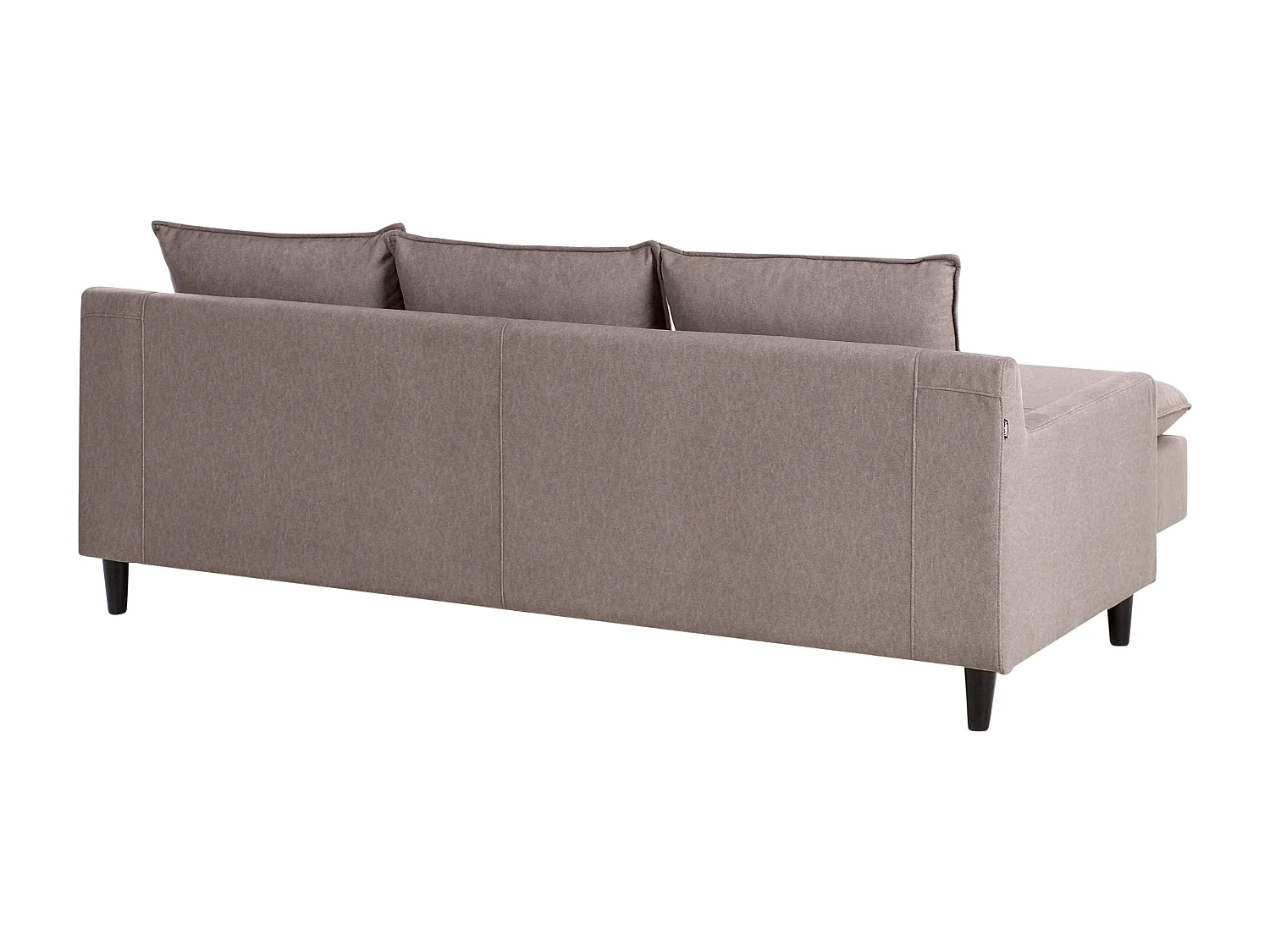 Canapé d'Angle à gauche Moderne en Tissu avec Pieds en Bois Massif Polyester Taupe Elvenes