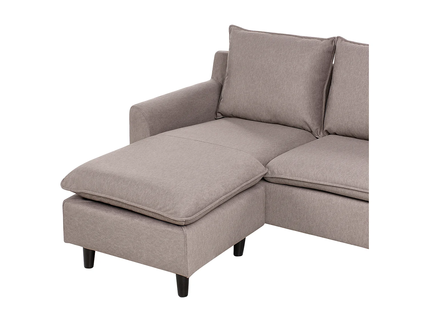 Canapé d'Angle à Droite Moderne en Tissu avec Pieds en Bois Massif Polyester Taupe Elvenes
