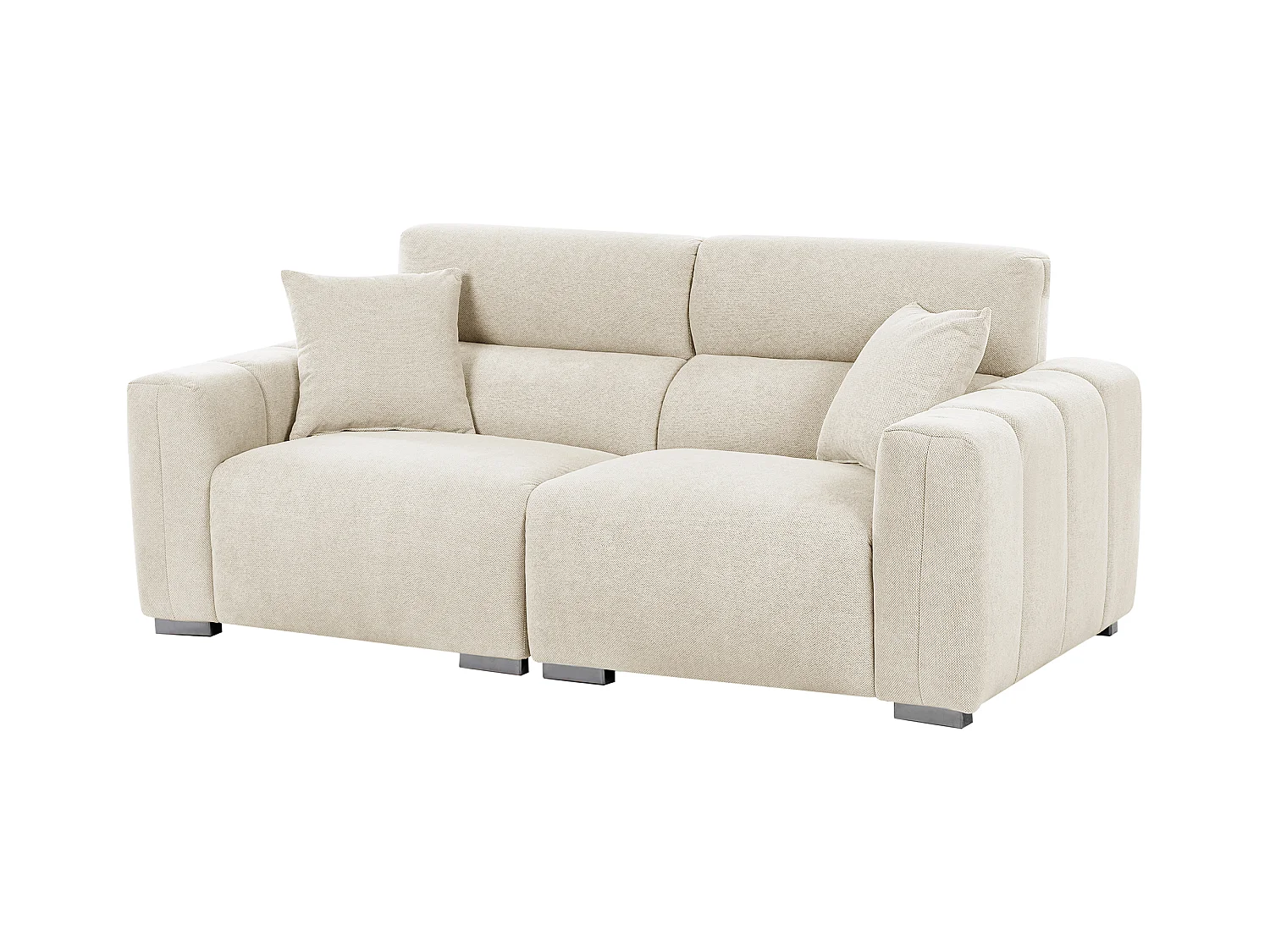 Canapé 3 places FAUSKAN Tissu Beige clair