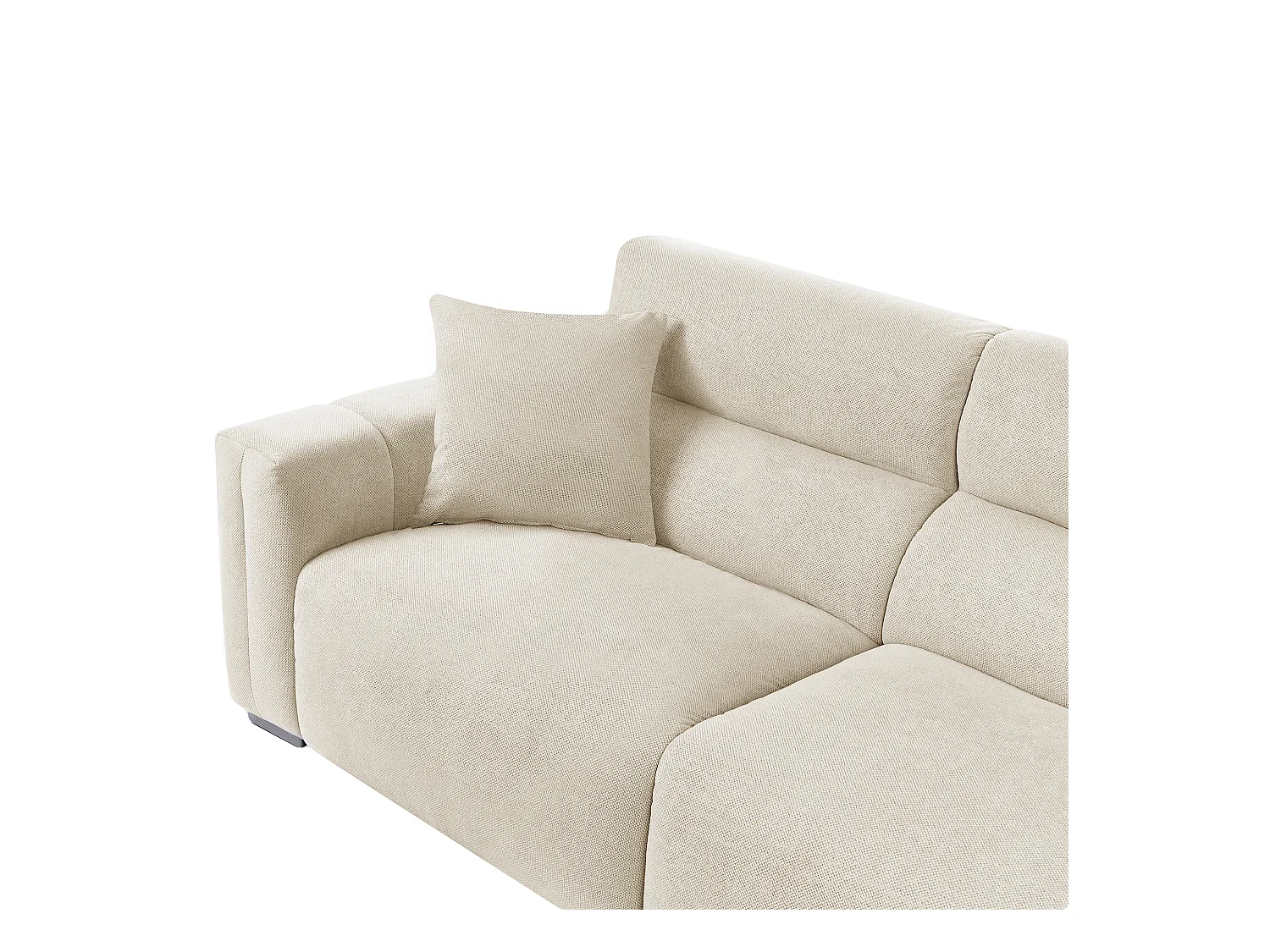 Canapé 3 places FAUSKAN Tissu Beige clair