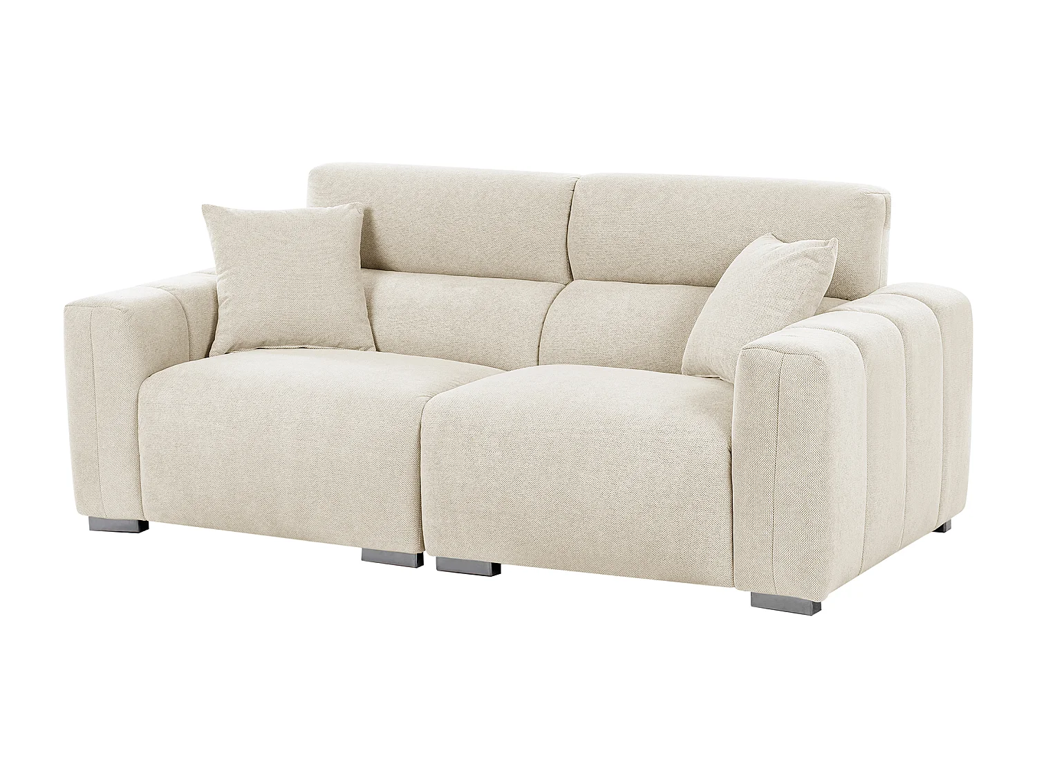 Sofa FAUSKAN Stoff Hellbeige 3-Sitzer