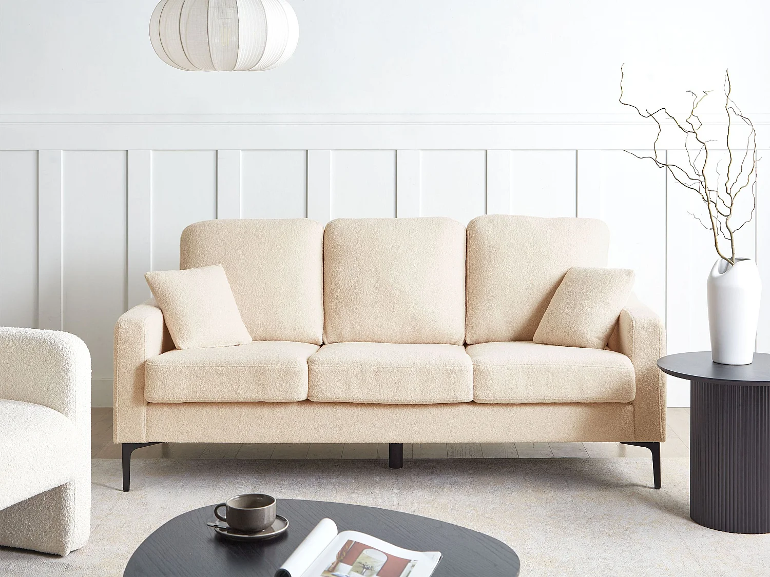 Divano GAVLE Bouclé Beige 3 posti